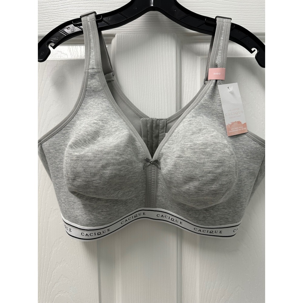 Cacique Unlined Full Coverage No Wire Bra Gray 44DD